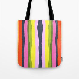 Cheerful Spring Stripes Retro Abstract Tote Bag