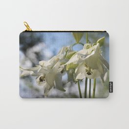 Beautiful Pure White Aquilegia Flowers Carry-All Pouch