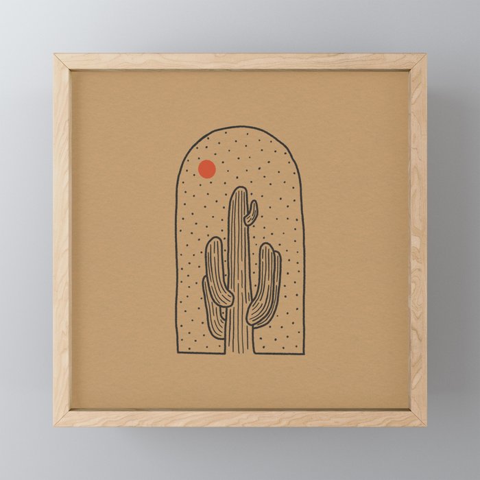 Cactus Sun Framed Mini Art Print
