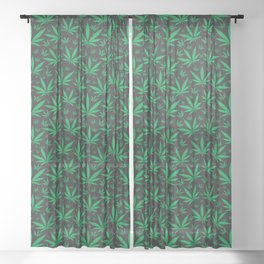 Marijuana CBD Sheer Curtain
