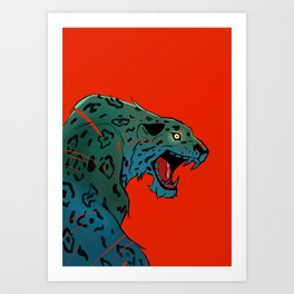 Angry Jaguar Art Print
