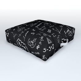 Mathematics nerdy in black Outdoor Floor Cushion