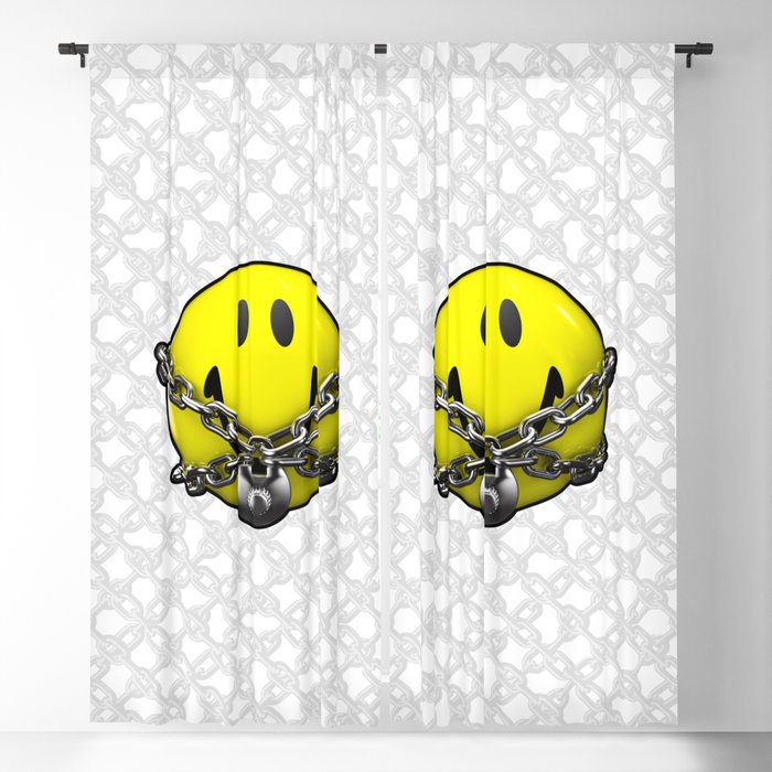 Quit Your Grinning / 3D chained up smiley Blackout Curtain