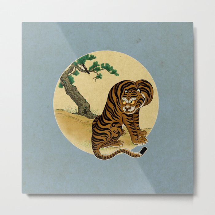 Tiger with magpie type-C : Minhwa-Korean traditional/folk art Metal Print