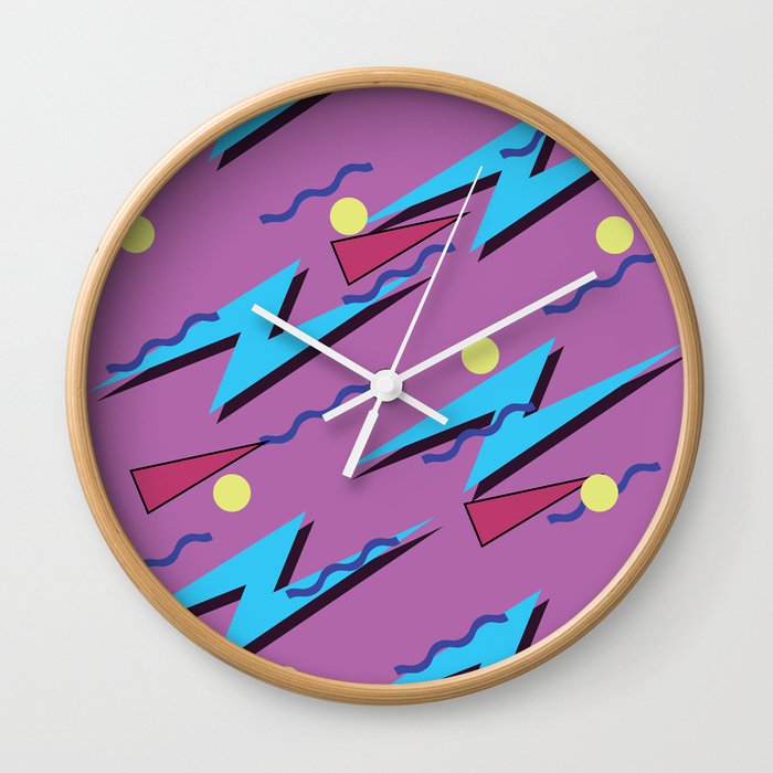 Colorful 90's Pattern Wall Clock