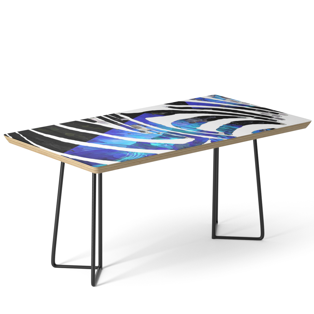 Blue And Black Abstract Zebra Art - Sharon Cummings Coffee Table by sharoncummings