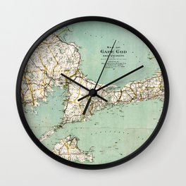 Cap Cod and Vicinity Map Wall Clock