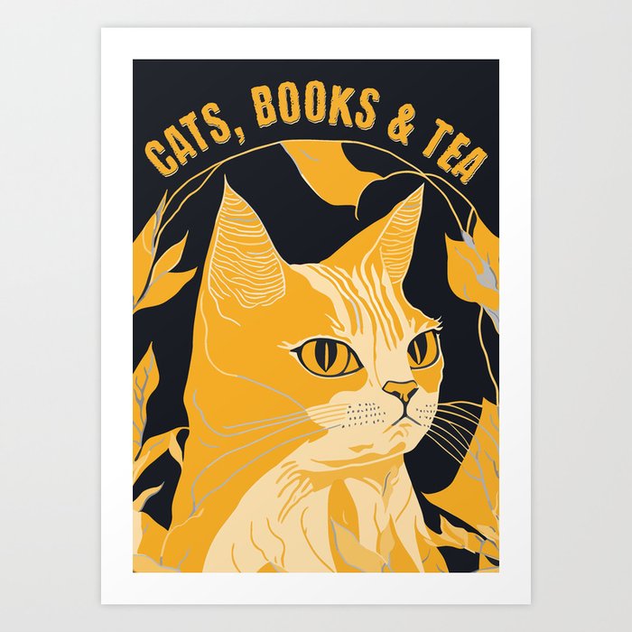 Cats and Books Lovers Art Art Print