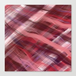 Pondering Plaid 6 - Abstract Modern - Red Coral Burgundy White Canvas Print