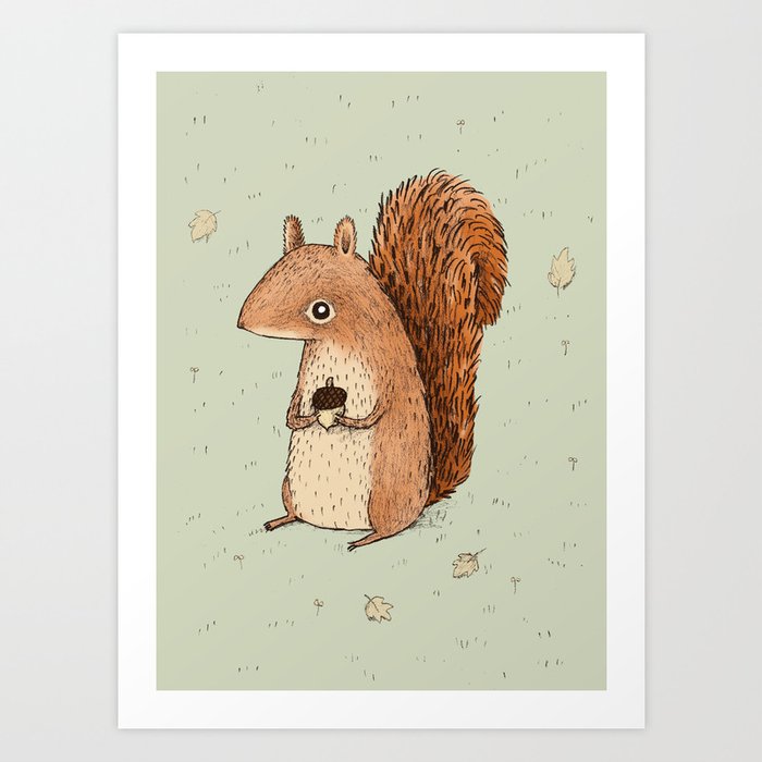 Sarah the Squirrel Art Print