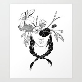 Floral Mask Art Print