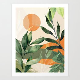 Abstract Art Tropical Leaves 123 Art Print