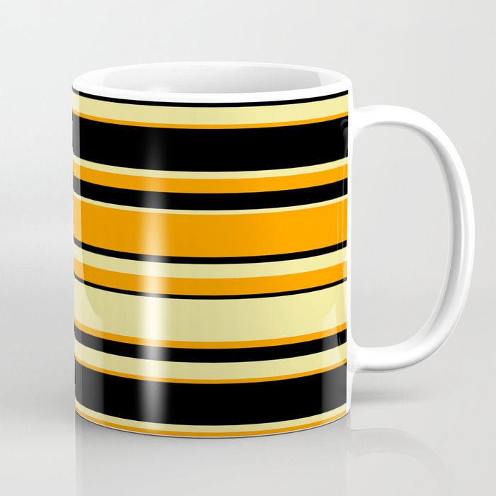 Dark Orange, Black, and Tan Colored Lines Pattern Coffee Mug