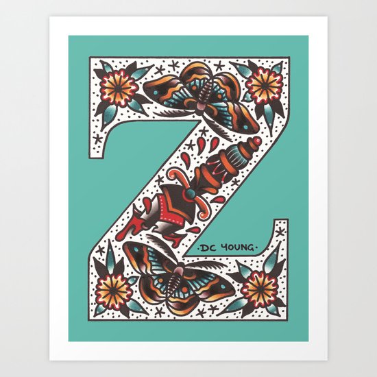 Society 6 Alphabet - Z Art Print
