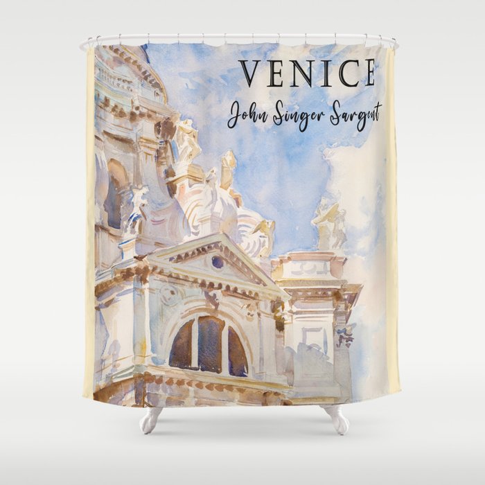 Vintage Watercolor Venice The Salute by John Singer Sargent Shower Curtain