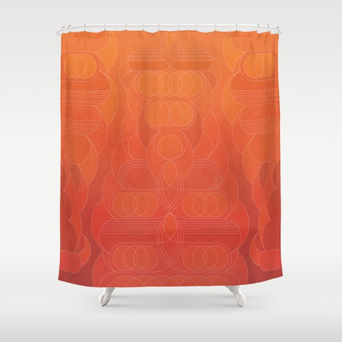 Round and About Coral Shower Curtain