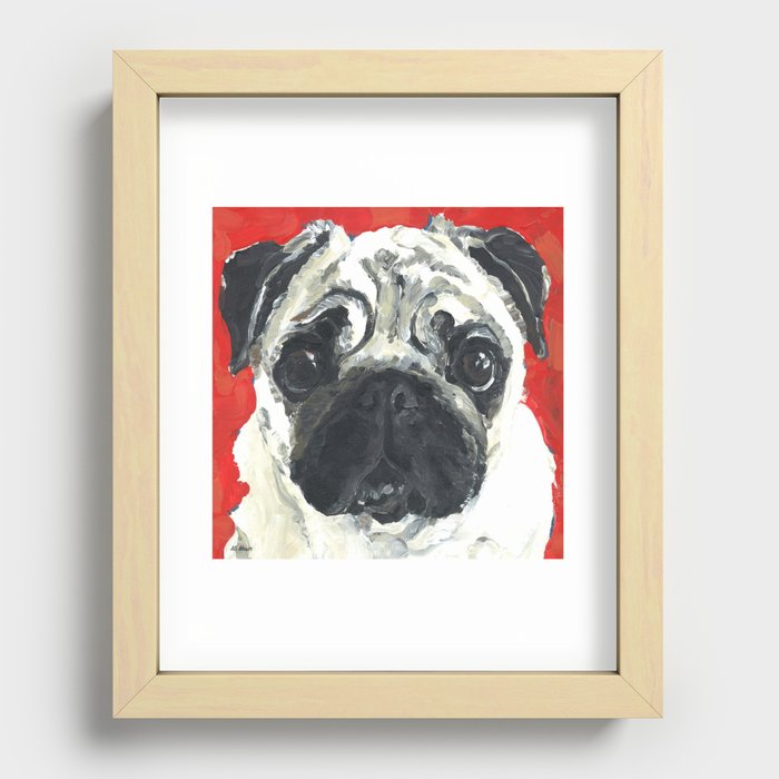 Pug Recessed Framed Print