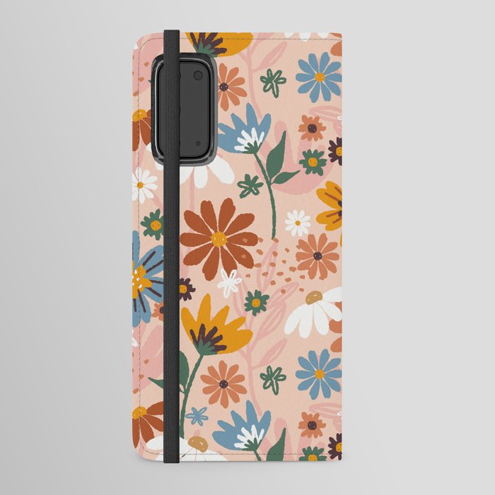hand-painted-abstract-floral-pattern Android Wallet Case