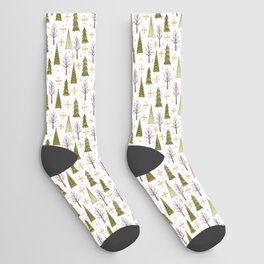 woodsy winter pattern Socks
