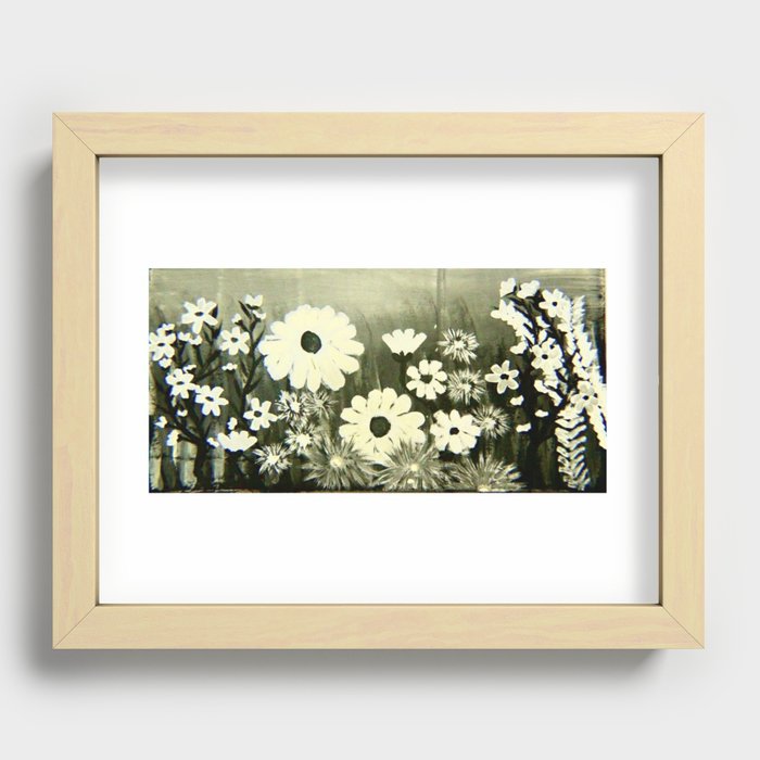 Flowers at night Recessed Framed Print