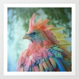 Fantasy Rainbow Bird Art Print