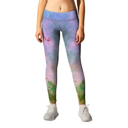 Pastel Space Leggings | Simple, Space, Graphicdesign, Colorful, Yellow, Purple, Pink, Gradient, Abstract, Blue 