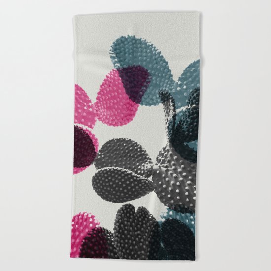 Tri-color cactus Beach Towel