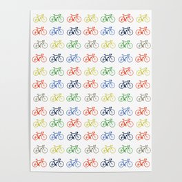 Bicycles multicoloured Poster