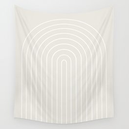Minimal Arch II Natural Off White Modern Geometric Lines Wall Tapestry