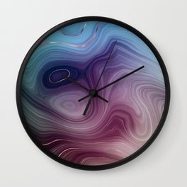 Rose, Aqua & Pink Swirl Marbled Abstract Art  Wall Clock