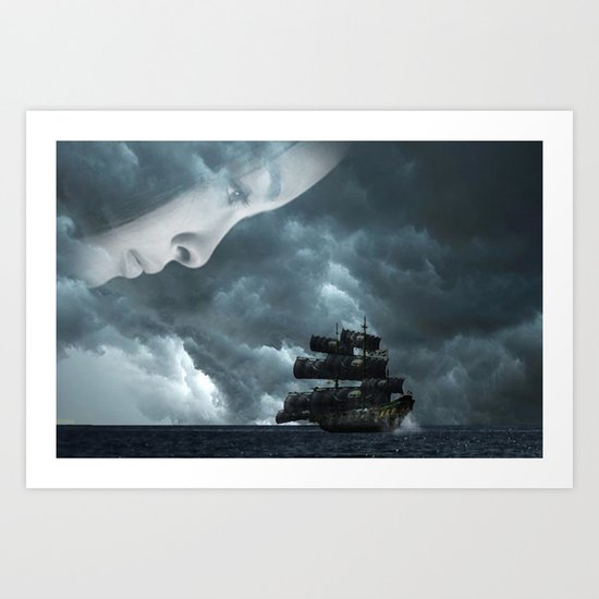 Pirate boat Art Print