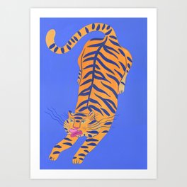 Jumping tiger Art Print