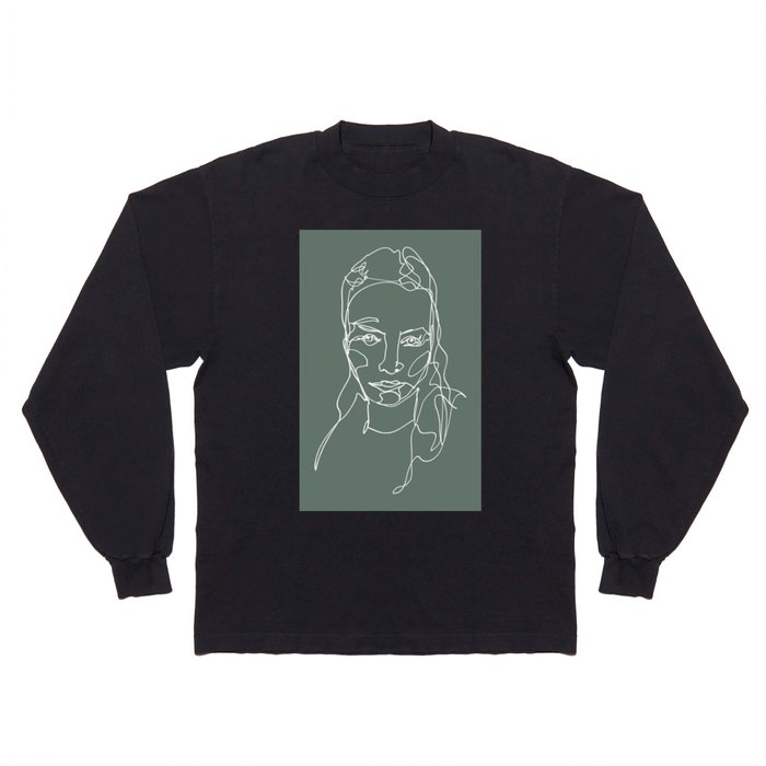 LINE ART FEMALE PORTRAITS IV-III-IV Long Sleeve T Shirt