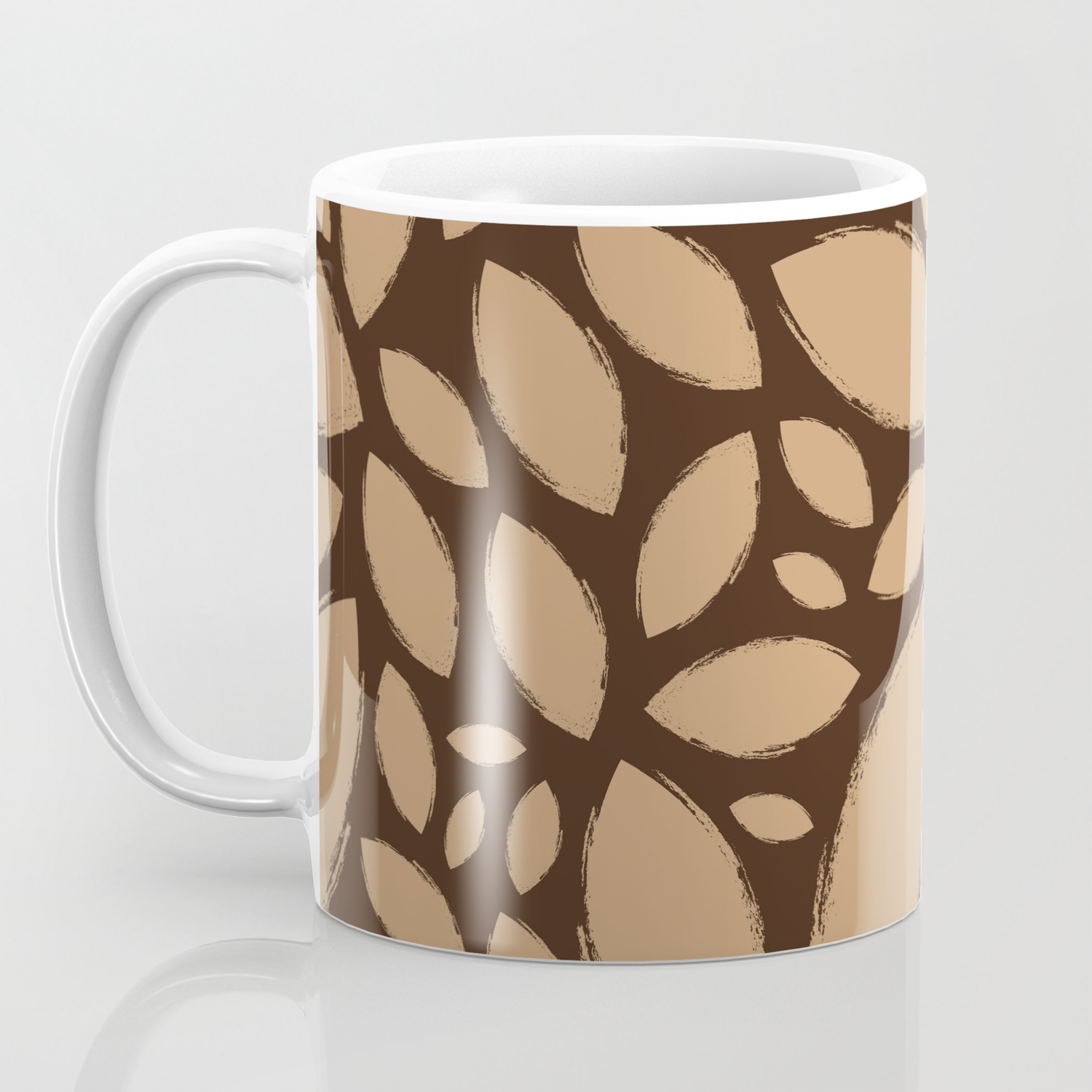 Painted Tree Leaves V2 Brown Coffee Mug By Roxart Society6