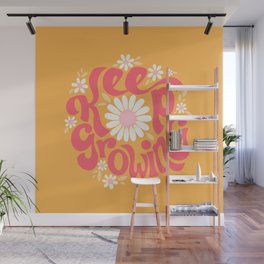 Keep Growing - Summer Pastel Gold Wall Mural