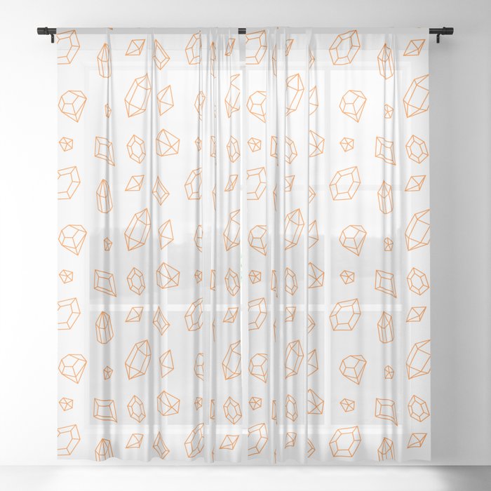 Orange Gems Pattern Sheer Curtain