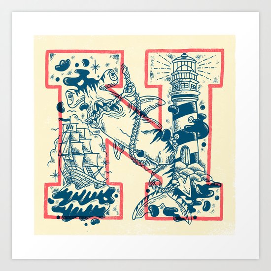 N for Nautical Art Print