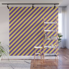 Yellow Lines and Purple background Wall Mural