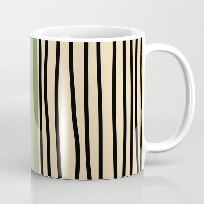 Abstract mid century modern minimalist stripes- Sage green Coffee Mug