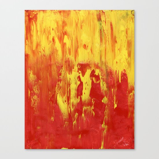 Yellow and Red make Orange Abstract Canvas Print