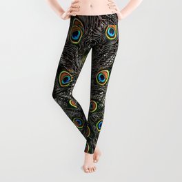 A Magnificent Blue and Green Peacock Leggings