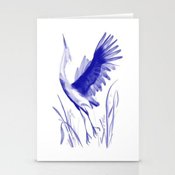 Watercolor stork Stationery Cards