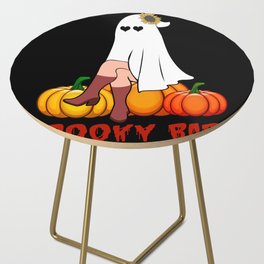 Halloween spooky babe ghost girl pumpkin Side Table