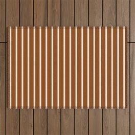 [ Thumbnail: Brown & Beige Colored Lines Pattern Outdoor Rug ]
