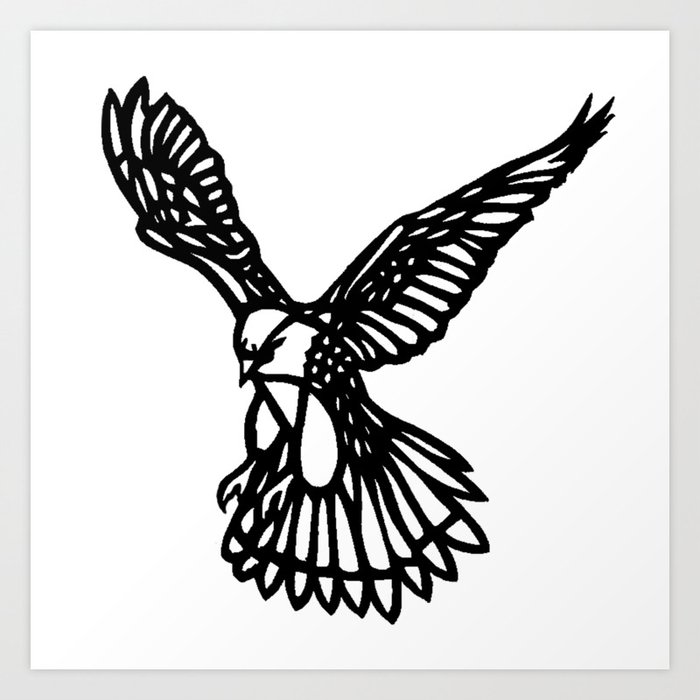 The Eagle (Jade): a Paper Cutout illustration Art Print