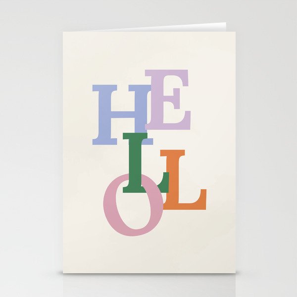 Hello Colorful Welcome Lettering | Pastel Typography Quote Stationery Cards