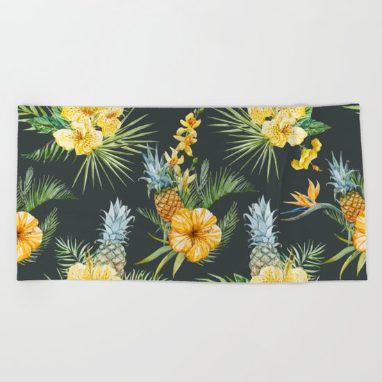 Pineapple Pattern 03 Beach Towel