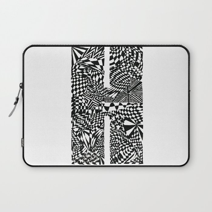 Alphabet Letter H Impact Bold Abstract Pattern (ink drawing) Laptop Sleeve