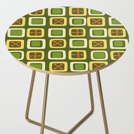 Mid Century Modern Squares Lines Avocado Green Side Table