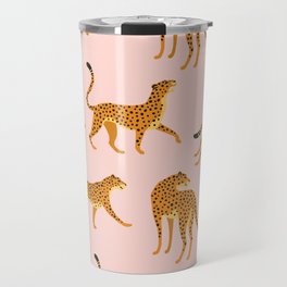 Leopard jaguar pink memphis pattern Travel Mug